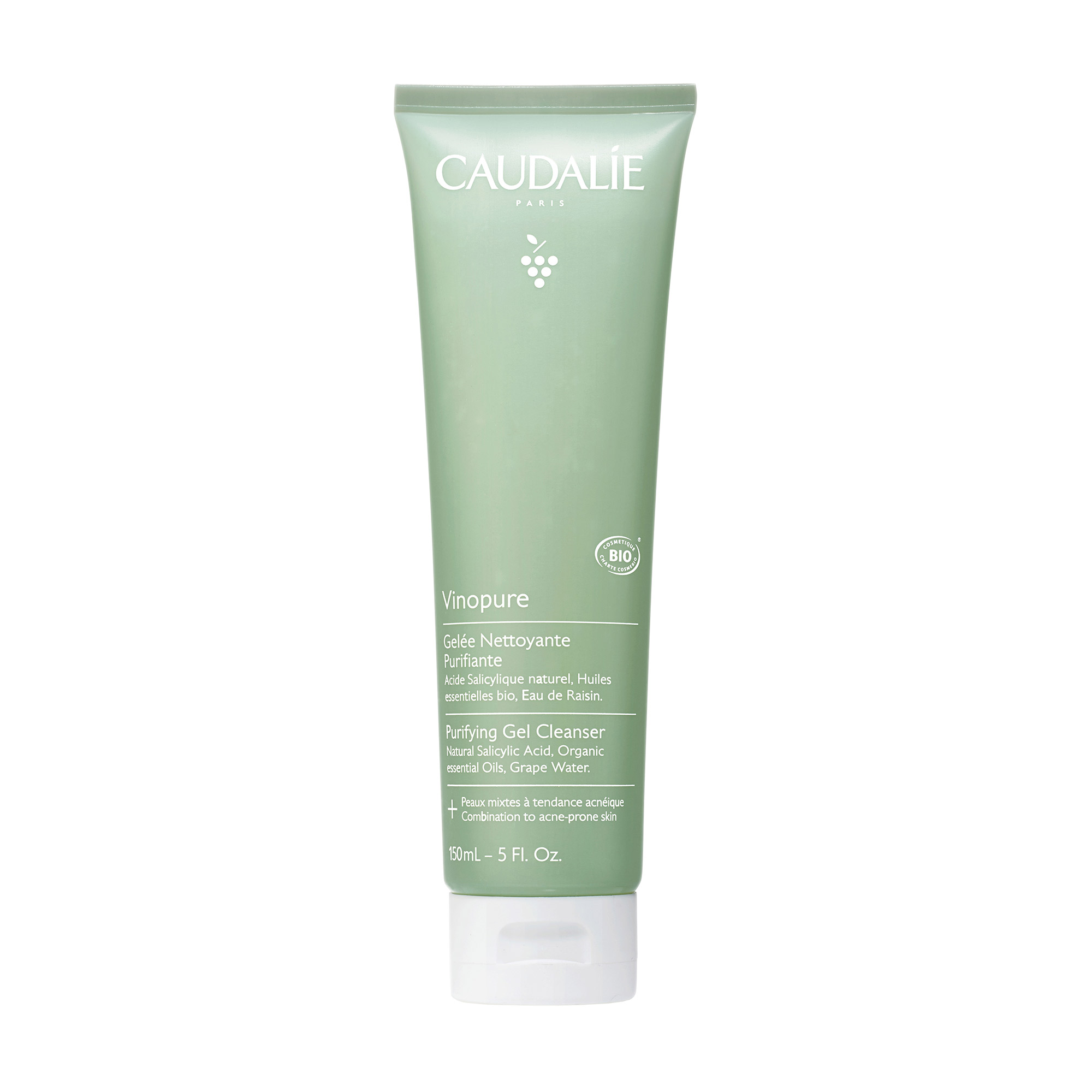 Уцінка! Очищувальний гель для обличчя Caudalie Vinopure Purifyng Gel Cleanser для комбінованої та жирної шкіри, 150 мл