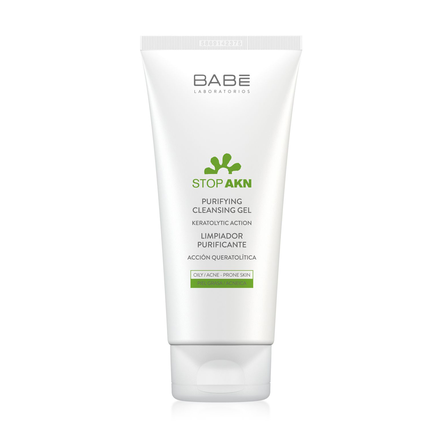 Уцінка! Очищувальний гель для вмивання BABE Laboratorios Stop Akn Purifying Cleansing Gel для жирної та проблемної шкіри, 100 мл